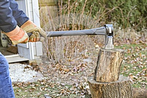 Man chopping wood