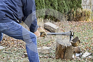 Man chopping wood