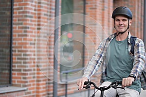 Man on a city bicycle