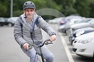 Man on a city bicycle