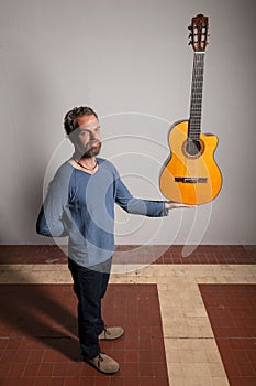 Man with classical guitar