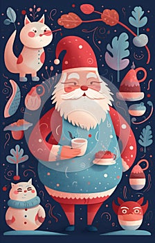 man claus home mug merry christmas santa holiday life male cute. Generative AI.