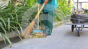Man cleaning the street
