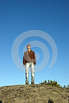 Man on cliff