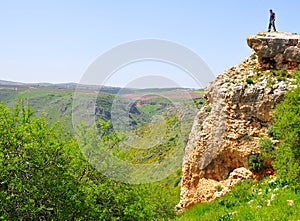 Man on cliff edge