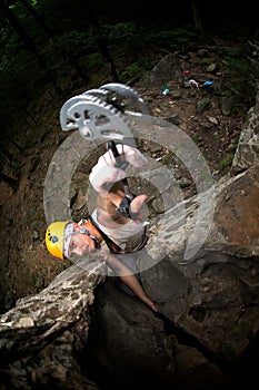 Man climb on rock