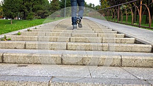 Man climb stairs 4K video