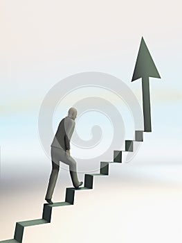 Man climb up stair