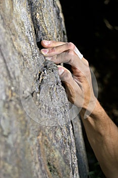 Man climbing on granite
