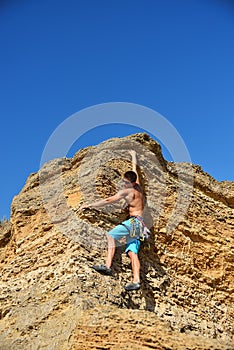 Man climbing on Mountain