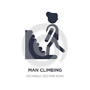 man climbing stairs icon on white background. Simple element illustration from People concept