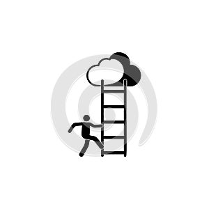 a man climbs the stairs icon. Element of medal and awards for mobile concept and web apps. Thin line icon for website design and