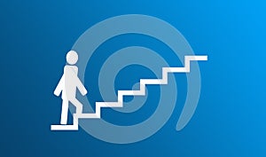 The man climbs the stairs. Illustration