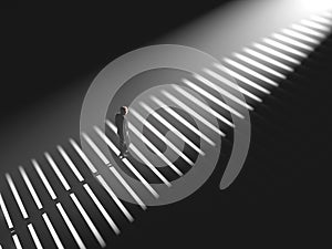 Man climbs the stairs