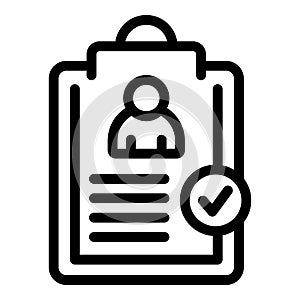 Man clipboard icon outline vector. Finance credit