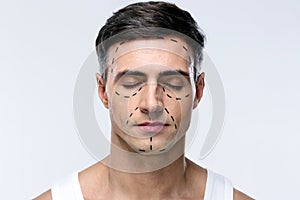 Man with closed eyes