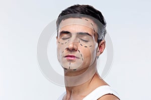 Man with closed eyes