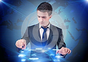 The man in cloup computing concept