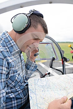 man in cockpit aircraft