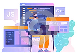 Man with code
