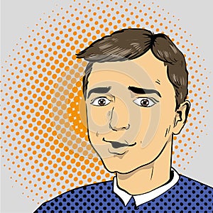 Man in comics retro pop art style. Vector illustration