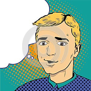 Man in comics retro pop art style. Vector illustration