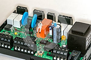 Man and a computer board