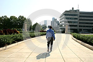 Man and Computer in City