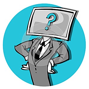 Man with computer face