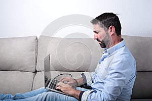 Man with a computer photo