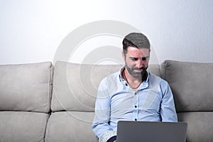 Man with a computer photo