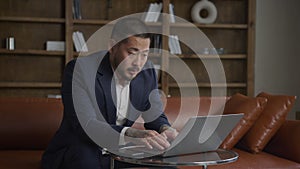 Man concentrating on his work, businessman facing pressure