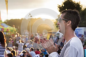 Man at concert or summer festival