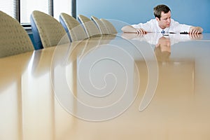 Man in conference room