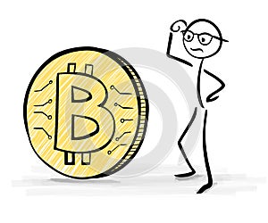 Man Confused About Bitcoin - Stick Figures