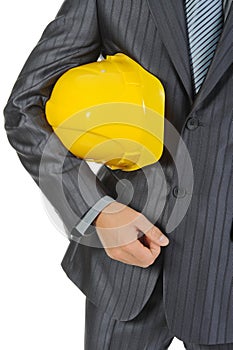 Man with construction helmet