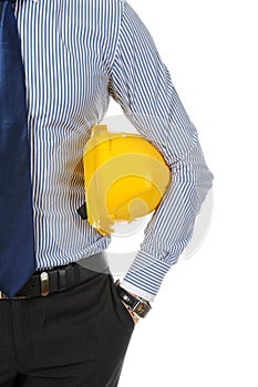 Man with construction helmet