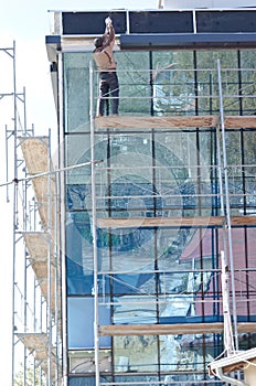 Man on construction ramp