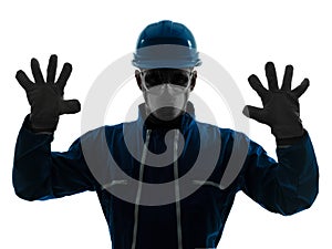 Man construction workwear silhouette portrait