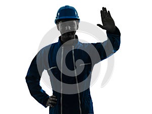 Man construction workwear silhouette portrait photo