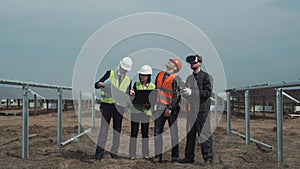 Man controlling drone during discussion