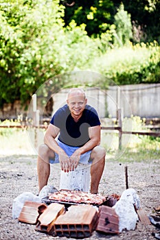 Man cooking BBQ