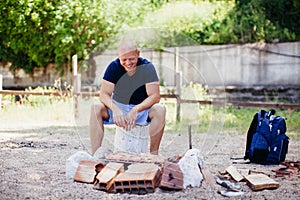 Man cooking BBQ