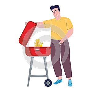 man cooking in bbq party