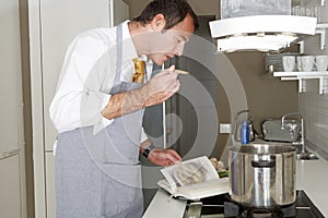 Man Cooking at Home
