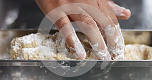 Man cooking home made bread