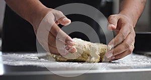 Man cooking home made bread