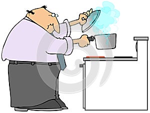 Man Cooking On A Stove