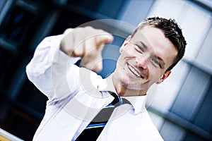 Man In A Corporate Attire Pointing At You