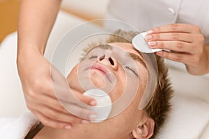 Man cosmetics - cleaning face treatment